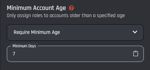 Account Age Filtering
